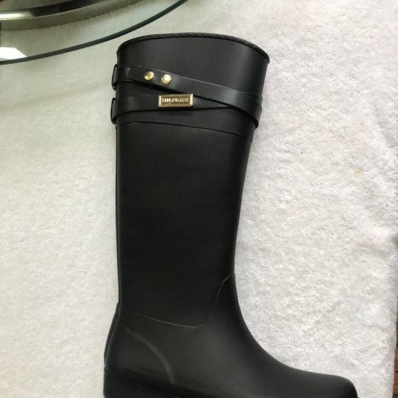 Tommy Hilfiger Shoes | Black Rain Boots 